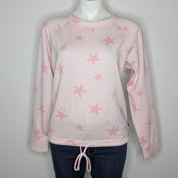 ✨3/$15 GAP Pink Star Tie Waist Long Sleeve Pullover Sweatshirt M - Picture 1 of 8